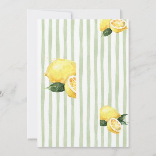 Modern Yellow Hand Written Pinstripe Italy Wedding 招待状 (裏面)