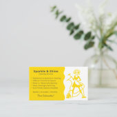 Modern Yellow Housekeeper Maid Cleaning Service  名刺 (スタンド正面)