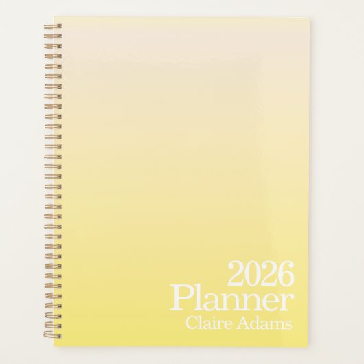 Modern Yellow Ombre Planner プランナー手帳 (正面)