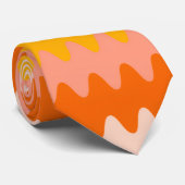 Modern Yellow, Orange & White Zig Zag Pattern ネクタイ (ロール)