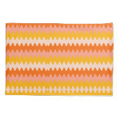 Modern Yellow, Orange & White Zig Zag Pattern 枕カバー (裏面)