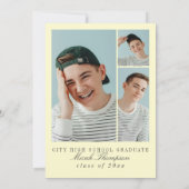 Modern Yellow Photo Graduation Party 招待状 (裏面)