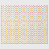 Modern Yellow, Pink & Blue Circle Pattern ラッピングペーパー (フラット)