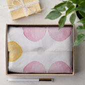 Modern Yellow, Pink & Blue Circle Pattern 薄葉紙 (ギフト)