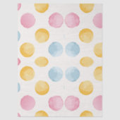 Modern Yellow, Pink & Blue Circle Pattern 薄葉紙 (正面)