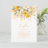 Modern Yellow Spring Floral Easter Dinner 招待状 (スタンド正面)