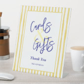 Modern Yellow Stripe Hand Drawn Wedding 台座サイン (インサイチュ)