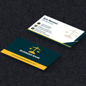 Modern Yellow Stripe Navy Blue Lawyer Attorney 名刺