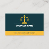 Modern Yellow Stripe Navy Blue Lawyer Attorney 名刺 (裏面)