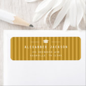 Modern Yellow Stripes Graduation Return Address ラベル (インサイチュ)