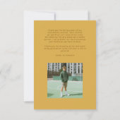 Modern Yellow Stripes Graduation Thank You サンキューカード (裏面)