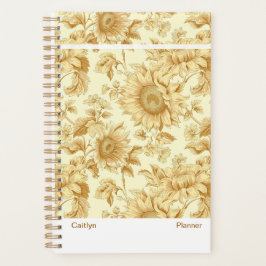 Modern Yellow Sunflower Floral Planner プランナー手帳