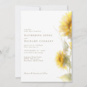 Modern Yellow Watercolor Sunflowers II 招待状 (正面)