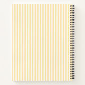 Modern Yellow & White Stripes Monogram Name ノートブック (裏面)