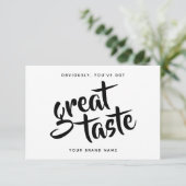 Modern you've got great taste qr code thank you サンキューカード (スタンド正面)