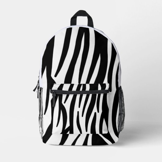 Modern Zebra Print Backpack - Bold Abstract Animal プリントバックパック (正面)