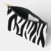Modern Zebra Print Cosmetic Bag - Stylish Abstract アクセサリーポーチ (見開き)