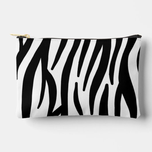 Modern Zebra Print Cosmetic Bag - Stylish Abstract アクセサリーポーチ (正面)