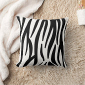 Modern Zebra Print Cotton Throw Pillow - Natural F クッション (ブランケット)