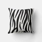 Modern Zebra Print Cotton Throw Pillow - Natural F クッション (裏面)