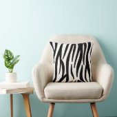 Modern Zebra Print Cotton Throw Pillow - Natural F クッション (椅子)
