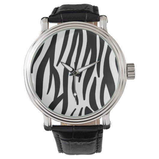 Modern Zebra Print Wrist Watch - Bold Abstract 腕時計 (正面)