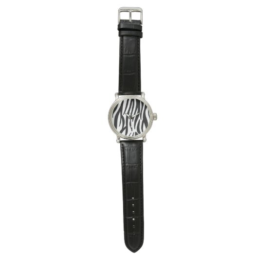Modern Zebra Print Wrist Watch - Bold Abstract 腕時計 (フラット)