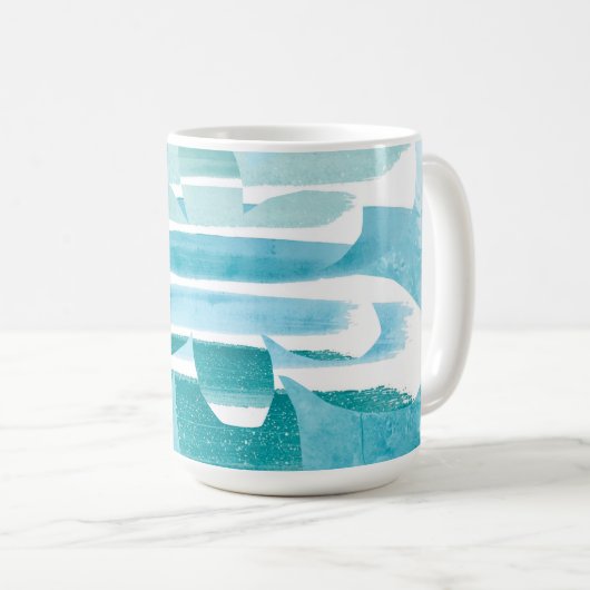 Modern Zen Blue Mug – Calm Abstract Art Design コーヒーマグカップ (正面右)