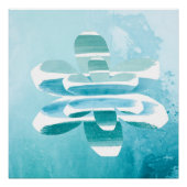 Modern Zen Blue Poster – Minimal Abstract Wall Art ポスター (正面)