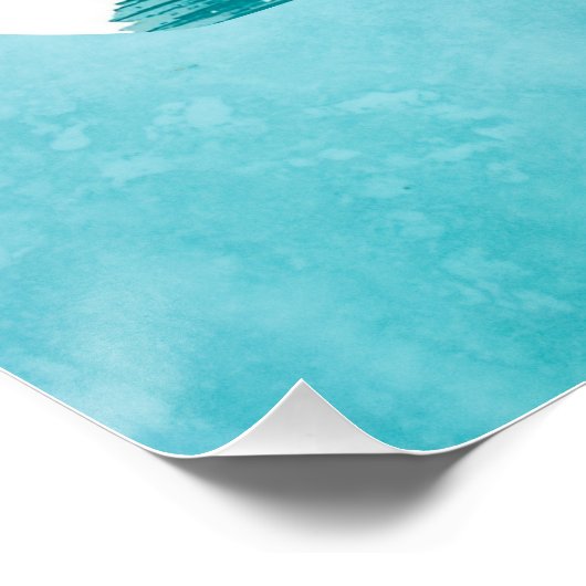 Modern Zen Blue Poster – Minimal Abstract Wall Art ポスター (コーナー)