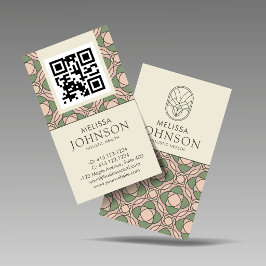 Modern Zen Holistic Health QR Code Business Card 名刺