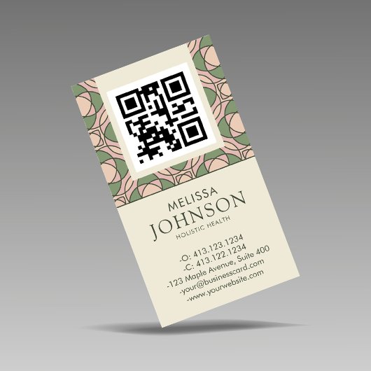 Modern Zen Holistic Health QR Code Business Card 名刺