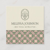 Modern Zen Yoga Instructor QR Code Square スクエア名刺 (正面)