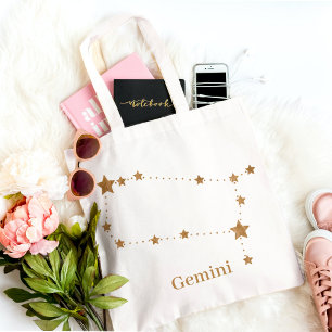 Modern Zodiac Sign Gold Gemini Element Air トートバッグ
