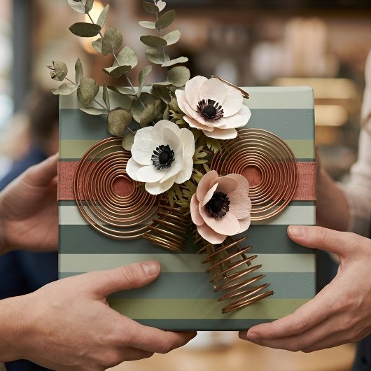 Moderna Linear | Aged Sage & Winter Moss ラッピングペーパー