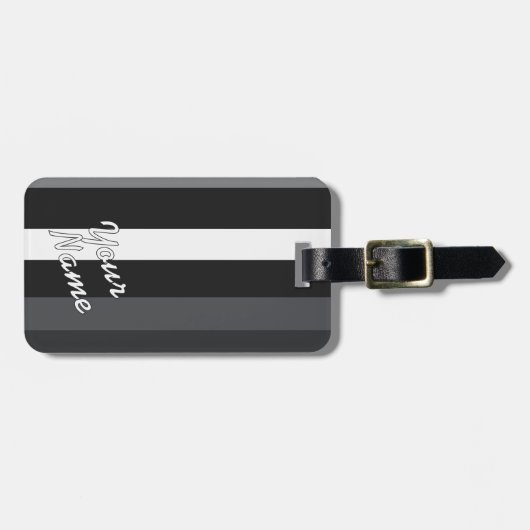 Moderna Linear | Carbon & Obsidian ラゲッジタグ (正面横)