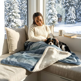 Moderna Linear | Slate & Nordic Sea シェルパブランケット