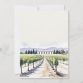 Moderna Moda acuarela Vineyard Boda paisajístico 招待状 (裏面)