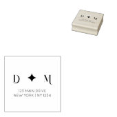 Modernas Iniciales boda con dirección de retorno ラバースタンプ (押印)