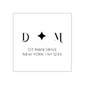 Modernas Iniciales boda con dirección de retorno ラバースタンプ (インプリント)
