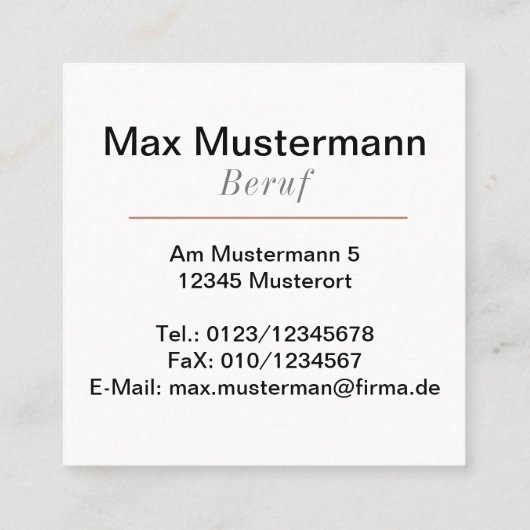 Moderne スクエア名刺 (裏面)