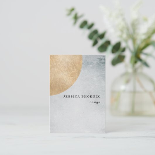 Moderne Aquarell Grau Schwarz Gold (Imitat) 名刺 (スタンド正面)