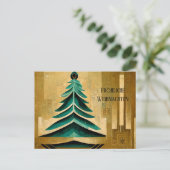Moderne Art Deco Fröhliche Weihnachten Karte ポストカード (スタンド正面)