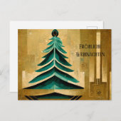 Moderne Art Deco Fröhliche Weihnachten Karte ポストカード (正面/裏面)
