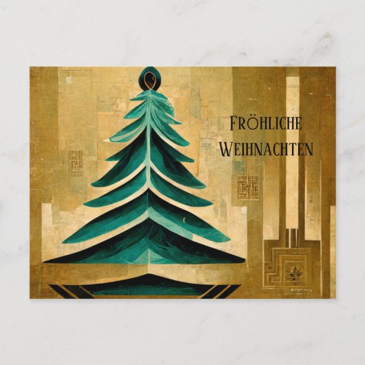 Moderne Art Deco Fröhliche Weihnachten Karte ポストカード (正面)