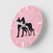 Moderne Doggen Uhr ラウンド壁時計 (傾斜)