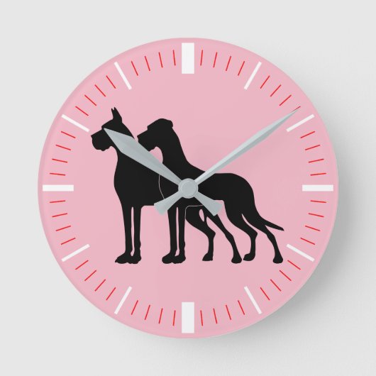 Moderne Doggen Uhr ラウンド壁時計 (正面)
