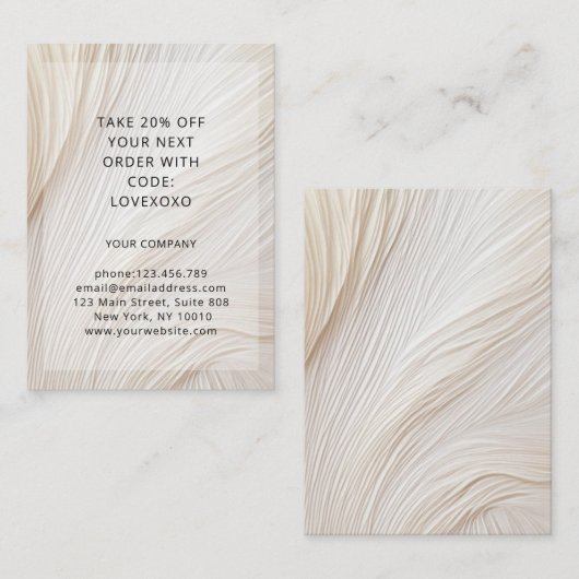 Moderne Elegant Wave Discount Card 割引カード (正面/裏面)