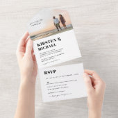 Moderne Foto Hochzeitskarte  Einladung オールインワン招待状 (貼ってはがせる)