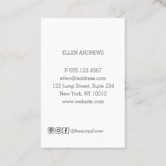 Moderne Foto Visitenkarte 名刺 (裏面)